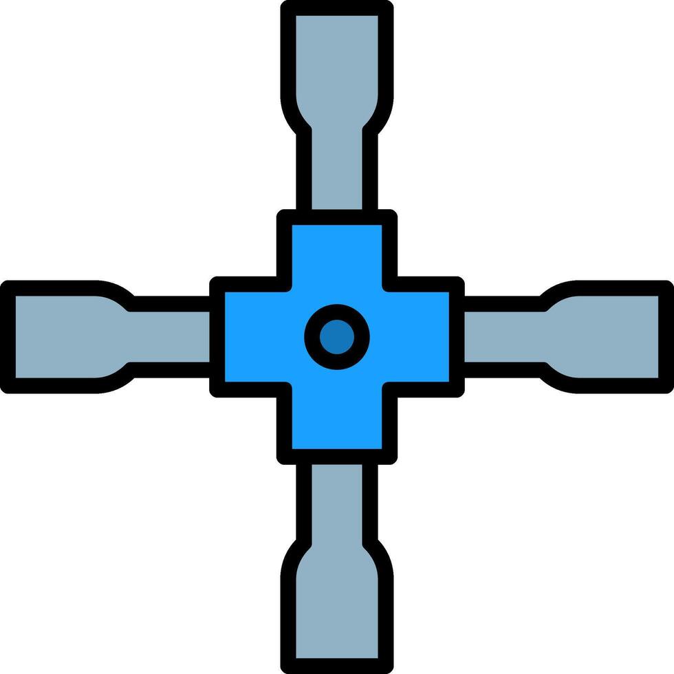 Lug Wrench Line Filled Icon vector