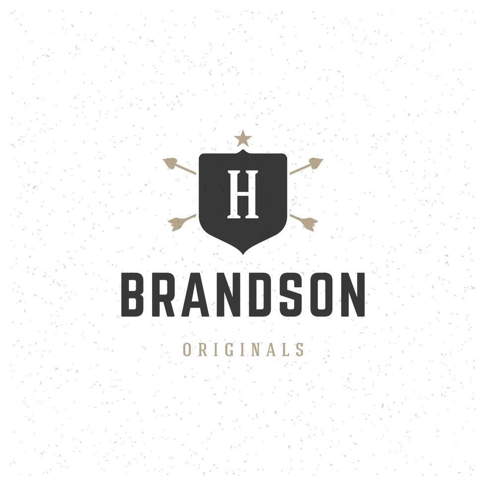 Shield Design Element in Vintage Style for Logotype vector