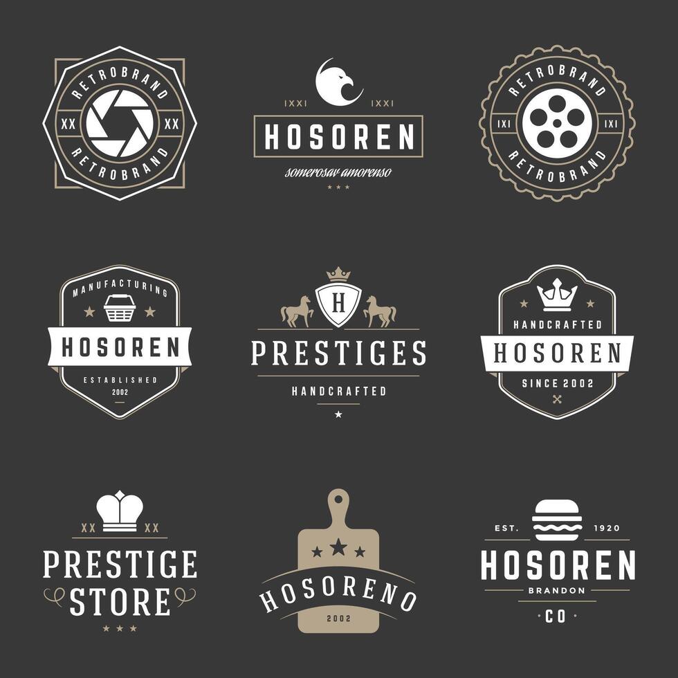 Vintage Logos Design Templates Set. design elements, Logo Elements vector