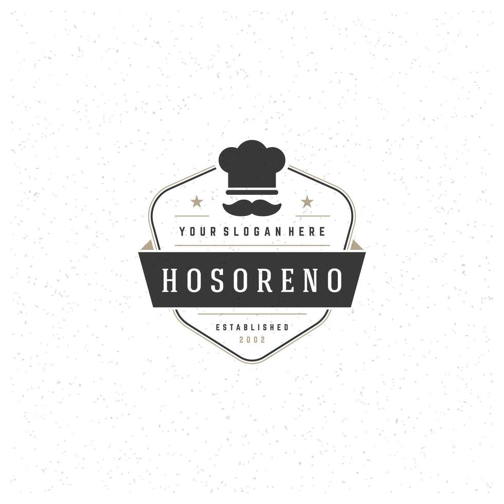 Restaurant Logo Template. Design Element Vintage Style for Logotype vector