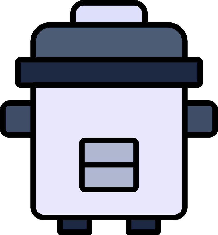 Pressure Cooker Line Filled Icon vector