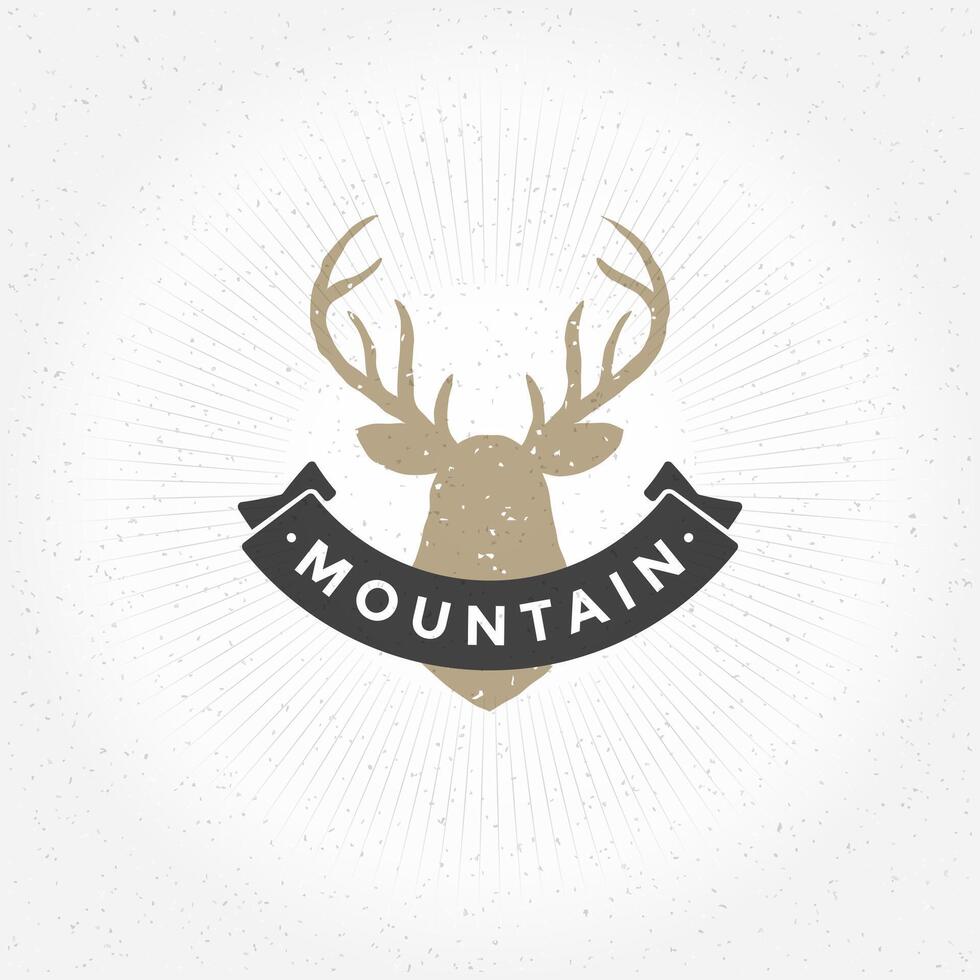 Deer head Hand Drawn Design Element in Vintage Style for Logotype vector