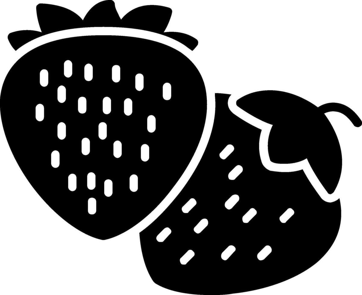 fresas glifo icono vector