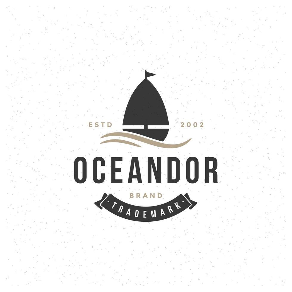 Yacht Design Element in Vintage Style for Logotype vector