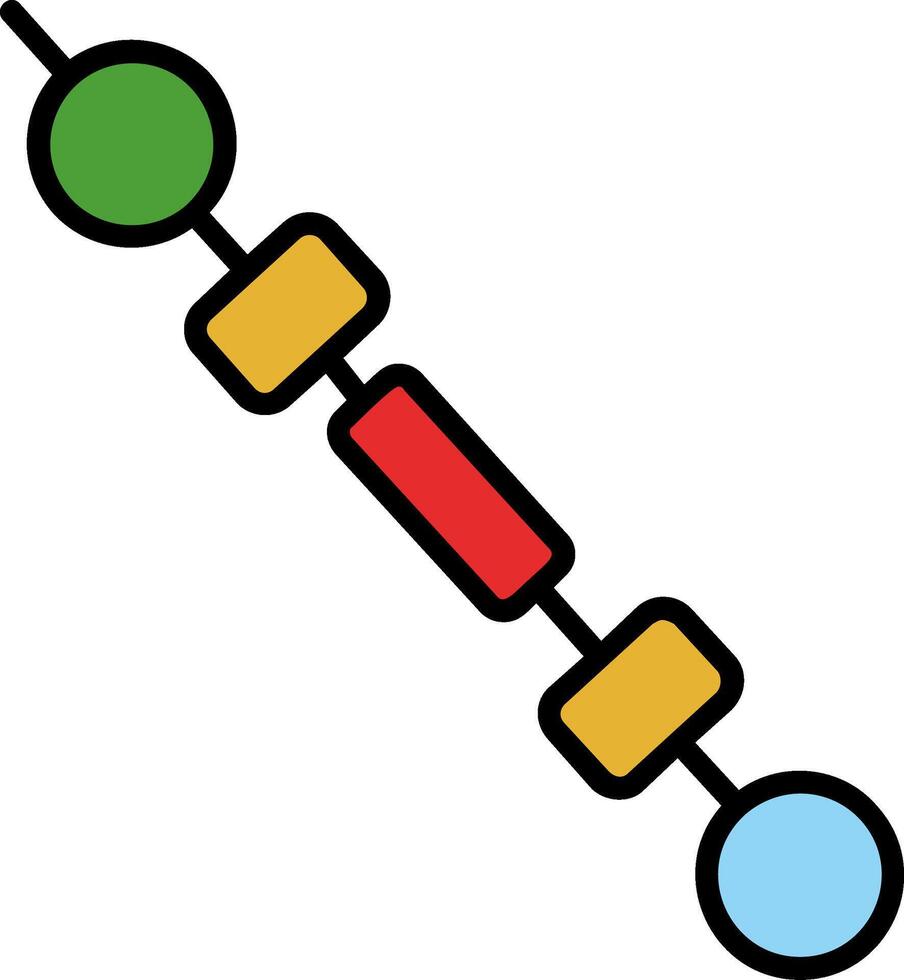 Skewer Line Filled Icon vector