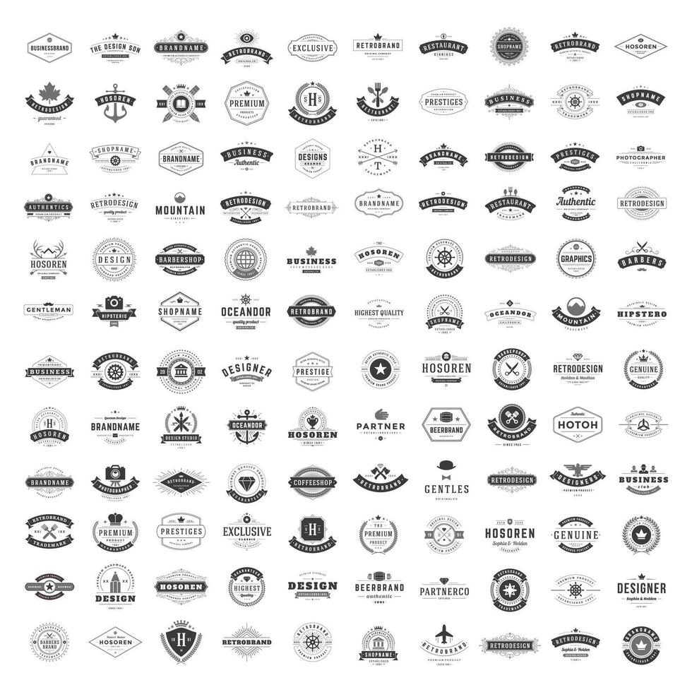 Vintage Logos Design Templates Set. logotypes elements collection vector