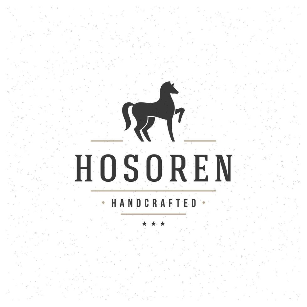 Horse stand Logo Template. Design Element Vintage Style for Logotype vector