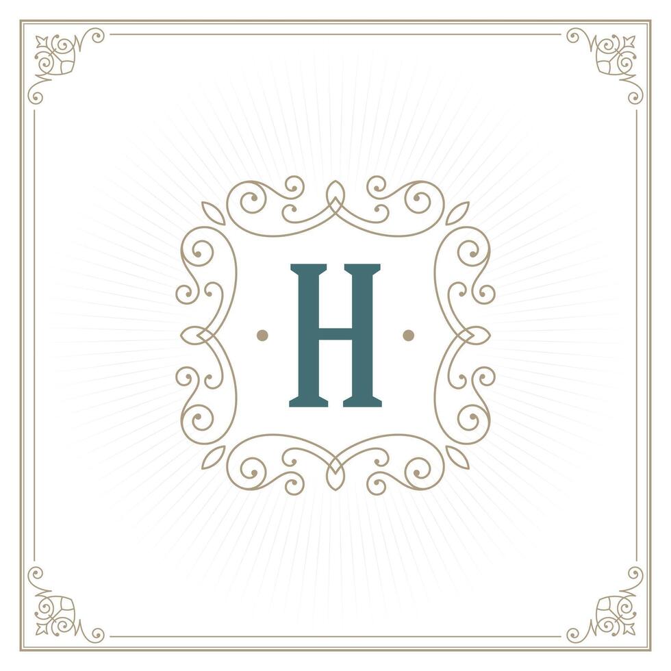 Royal Logo Design Template. Flourishes Calligraphic Elegant Ornament lines vector