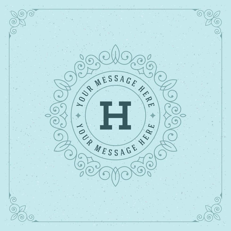 Royal Logo Design Template. Flourishes Calligraphic Elegant Ornament lines vector