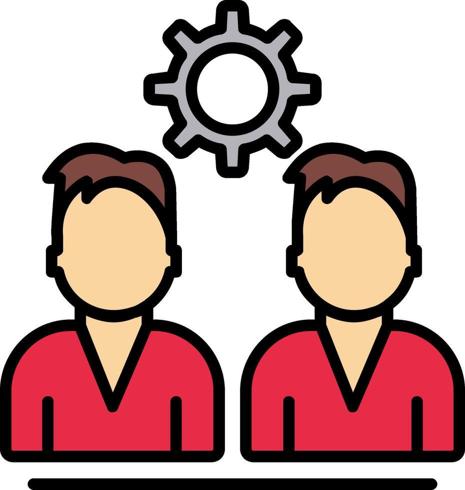 Group Team Line Filled Icon vector