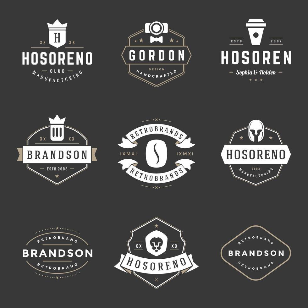 Vintage Logos Design Templates Set. design elements, Logo Elements vector