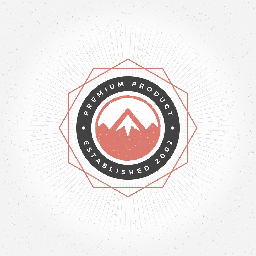 Mountain Hand Drawn Logo Template. Design Element Vintage Style vector