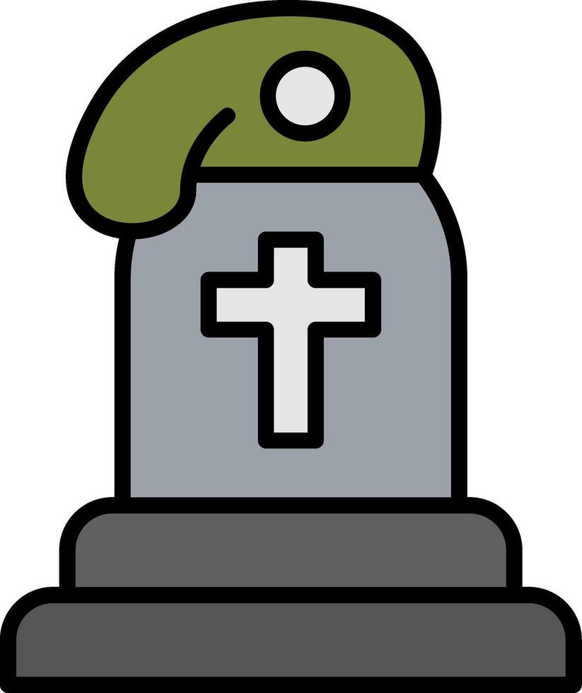 tumba línea lleno icono vector