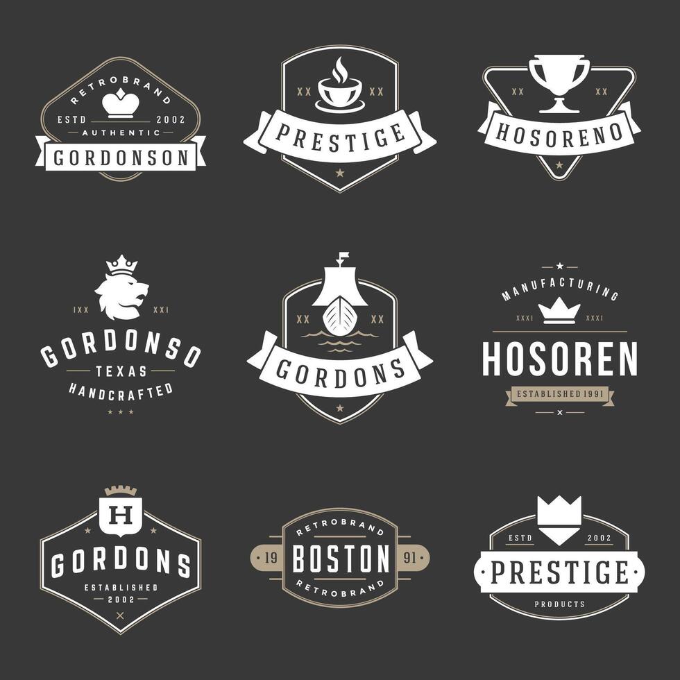 Vintage Logos Design Templates Set. design elements, Logo Elements vector