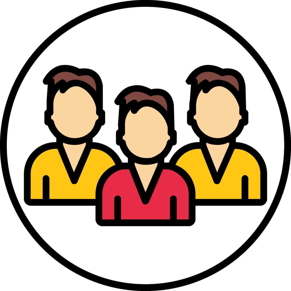Team Line Filled Icon vector