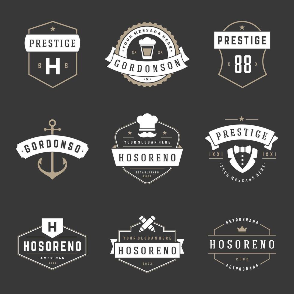 Vintage Logos Design Templates Set. vector