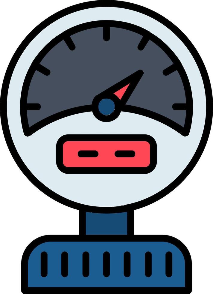 Pressure Gauge Line Filled Icon vector