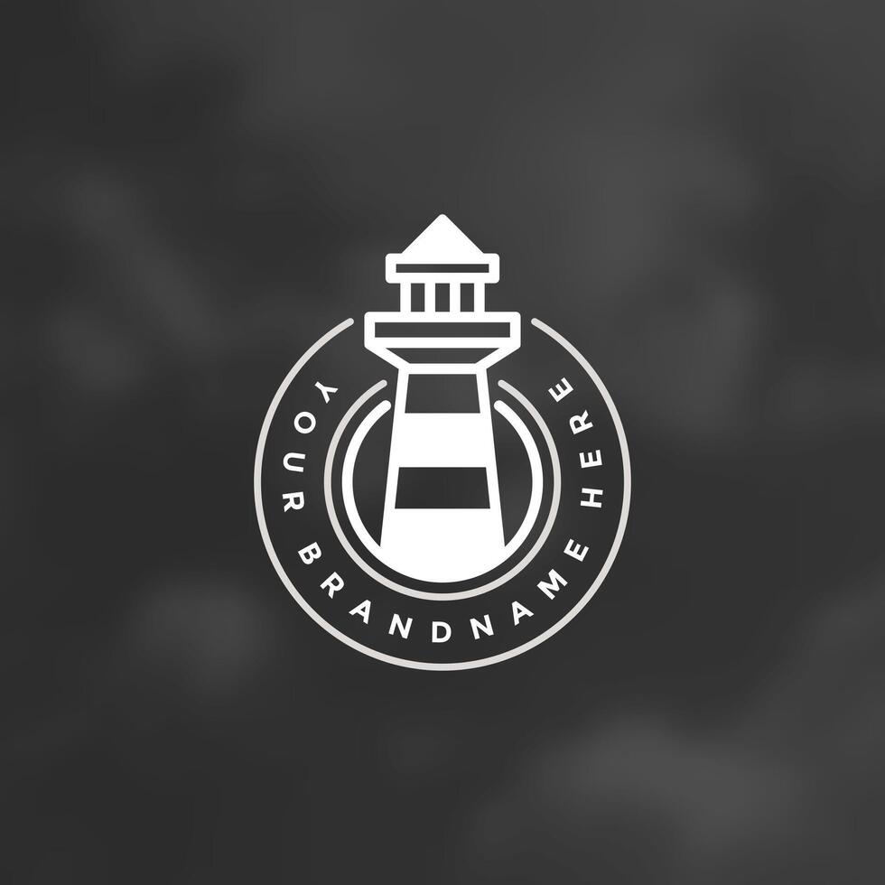 Lighthouse Design Element in Vintage Style for Logo or Badge vector