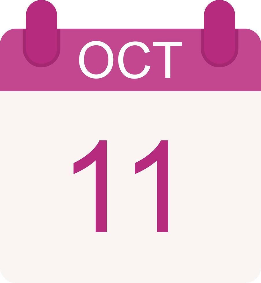 October Flat Icon vector