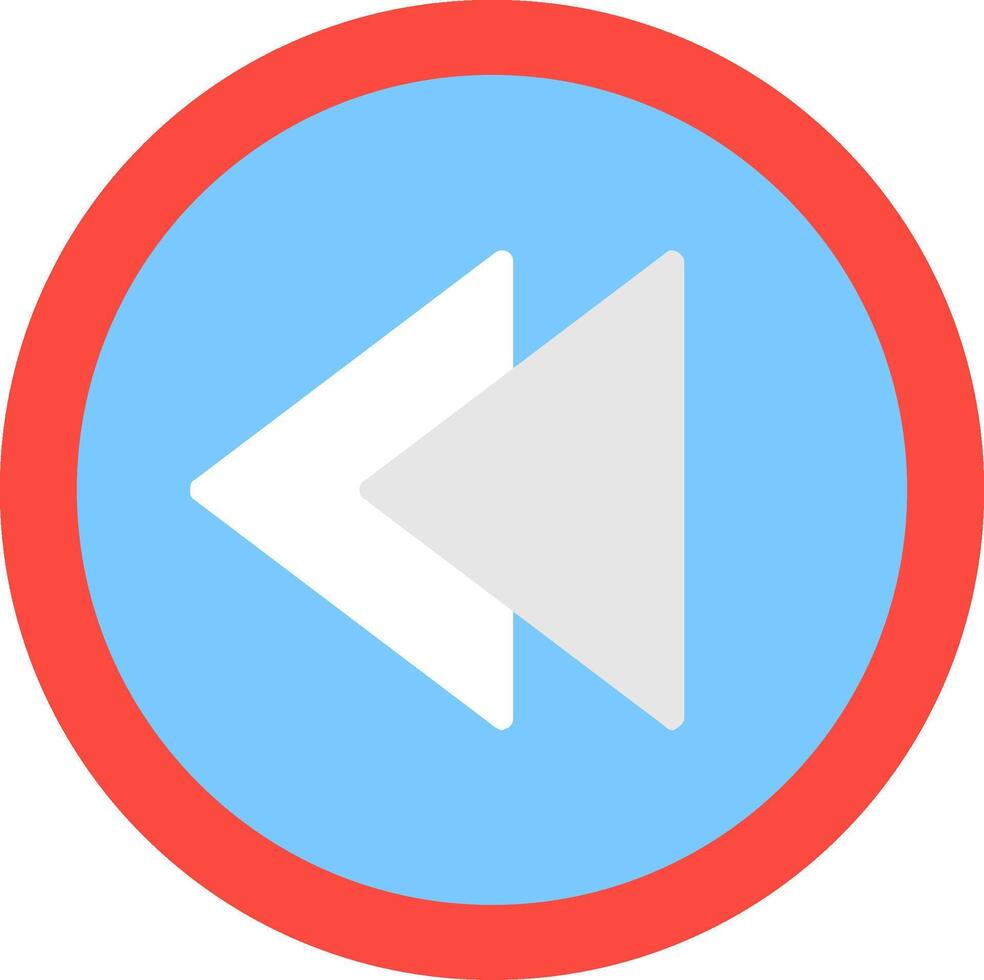 Backward Flat Icon vector
