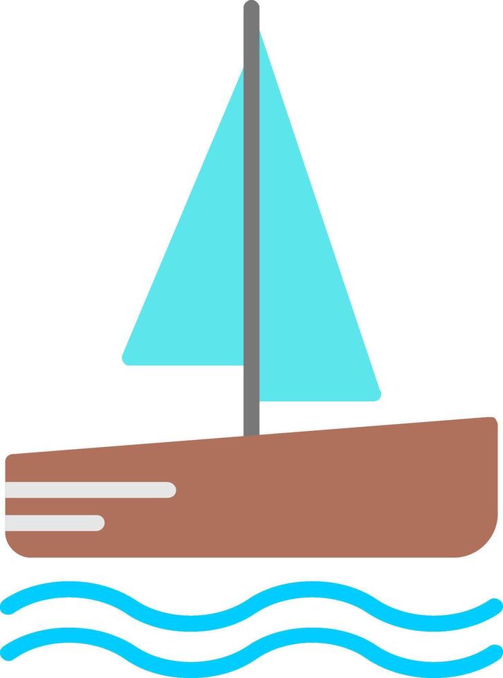 catamarán plano icono vector