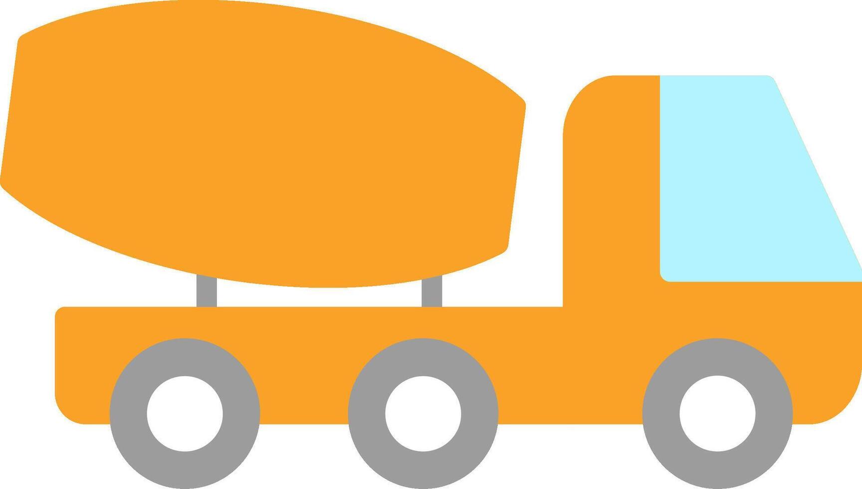 Cement Truck Flat Icon vector