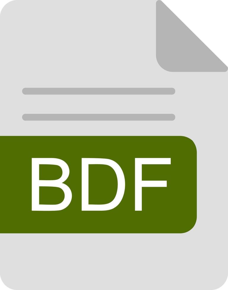 BDF File Format Flat Icon vector