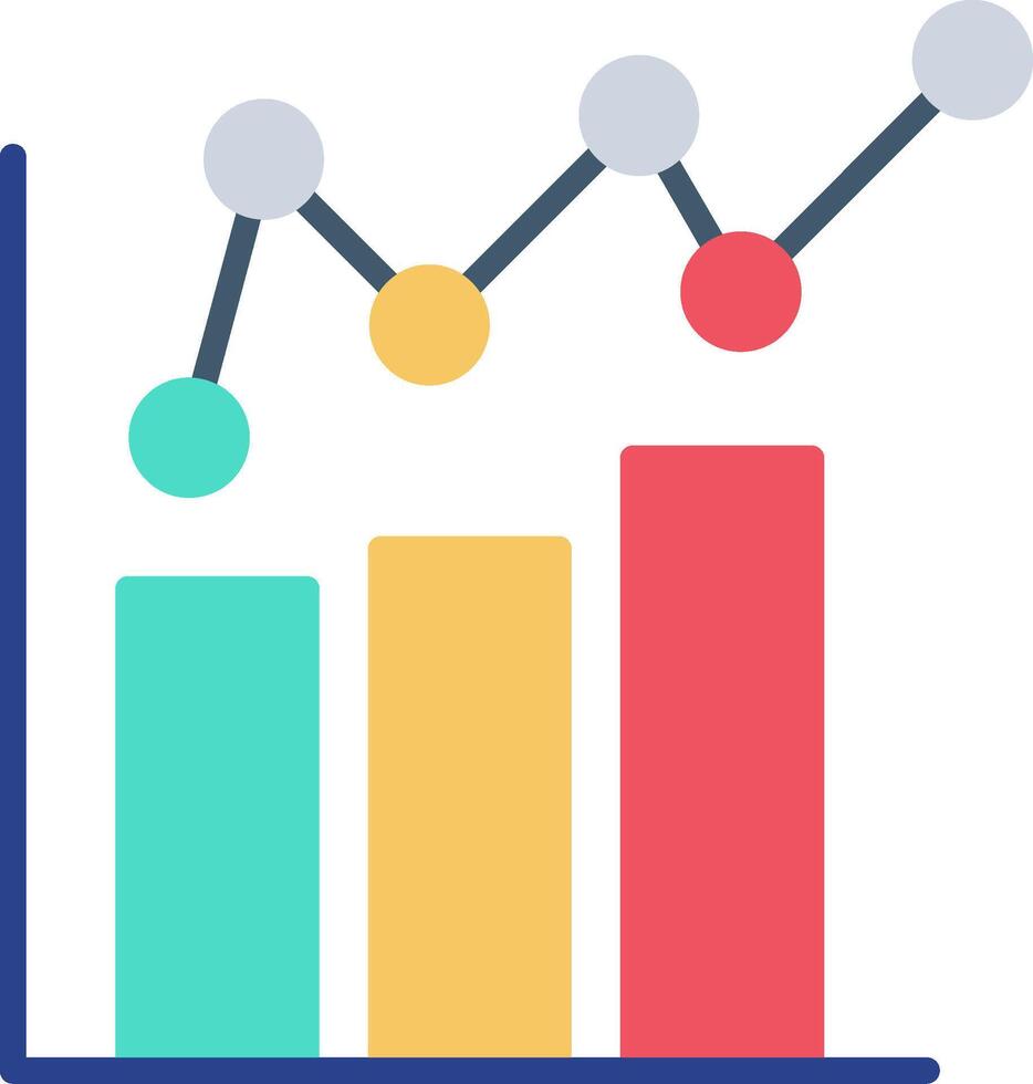 icono plano de gráfico de barras vector