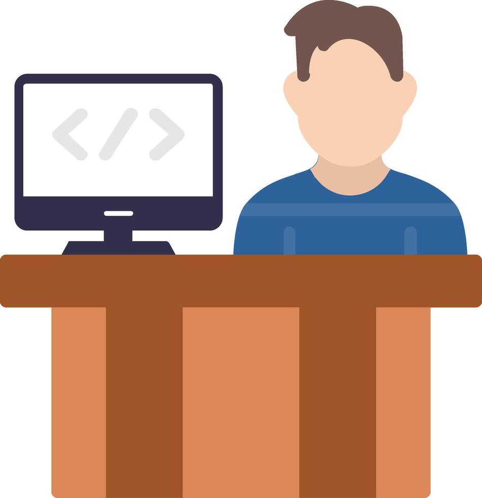 Programmer Flat Icon vector