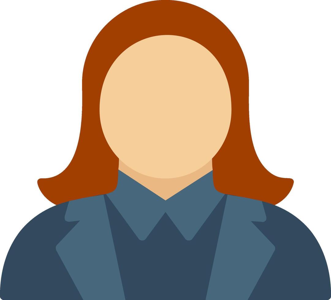 busienss mujer plano icono vector