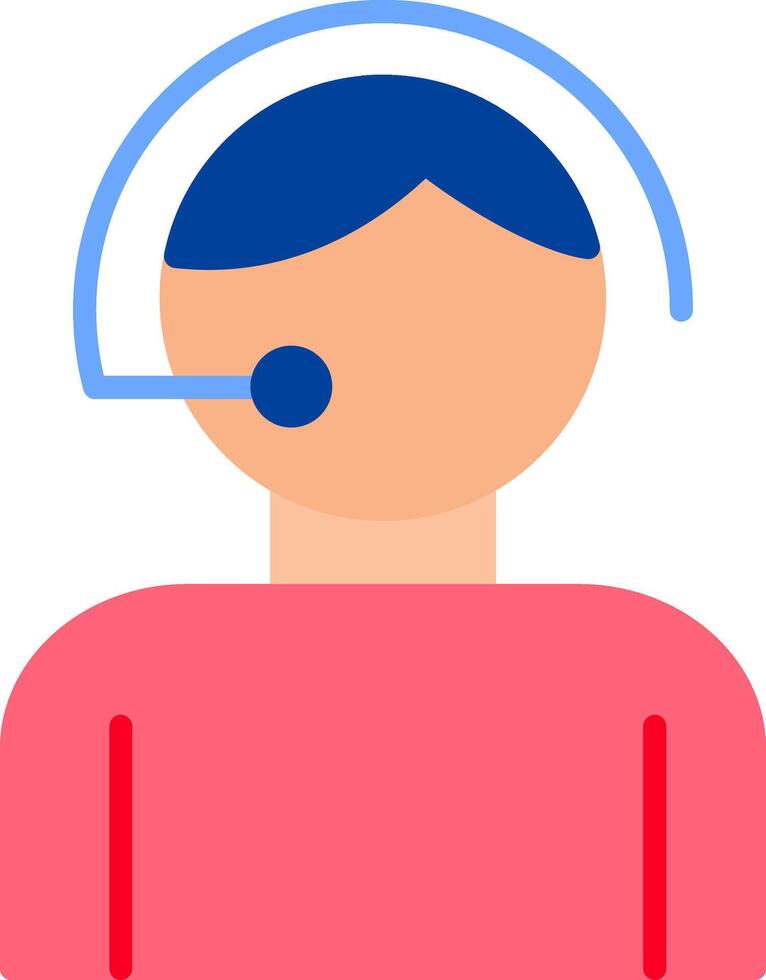 Call Center Agent Flat Icon vector