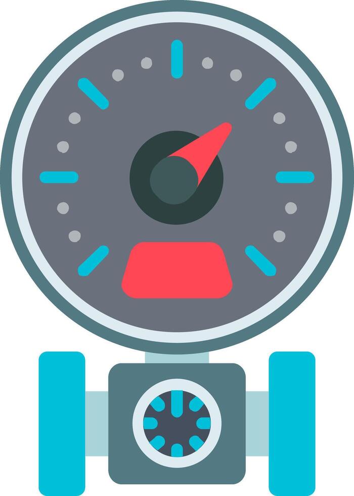 Pressure Gauge Flat Icon vector