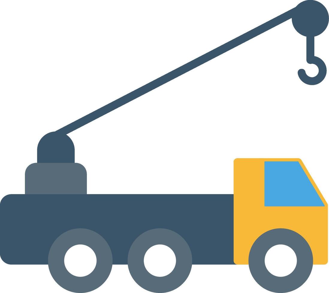 Crane Truck Flat Icon vector