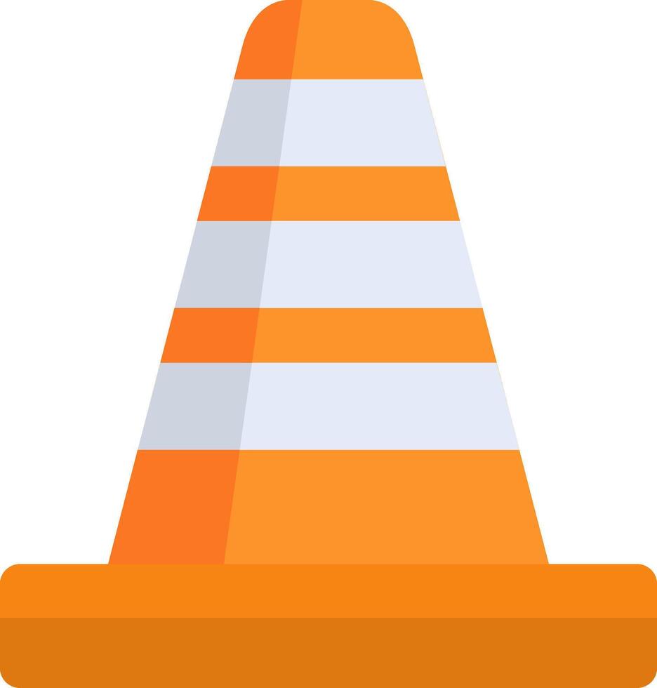 Traffic Cone Flat Icon vector