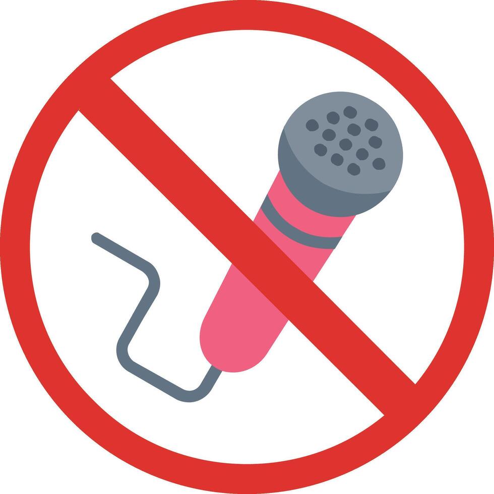 No Microphone Flat Icon vector