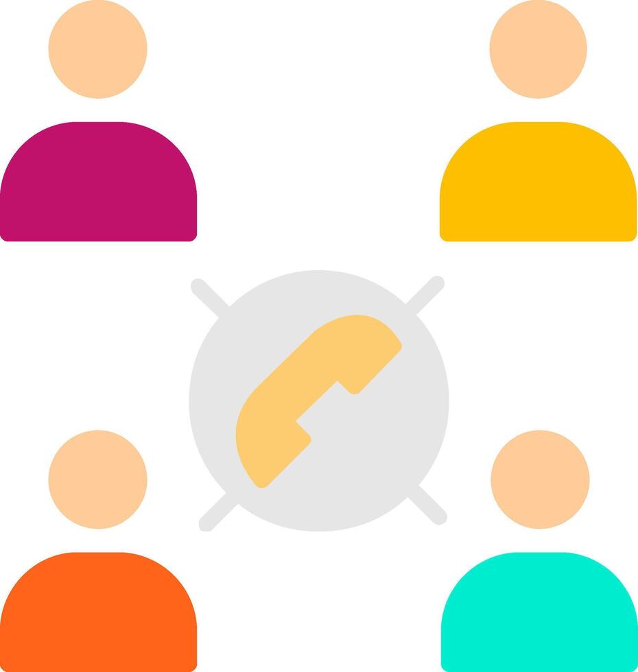 Conference Call Flat Icon vector