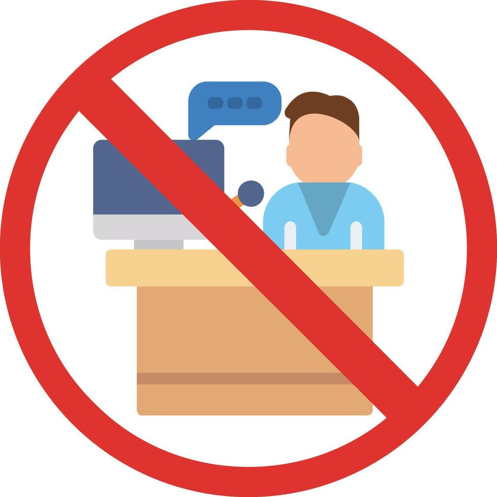 Prohibited Sign Flat Icon vector