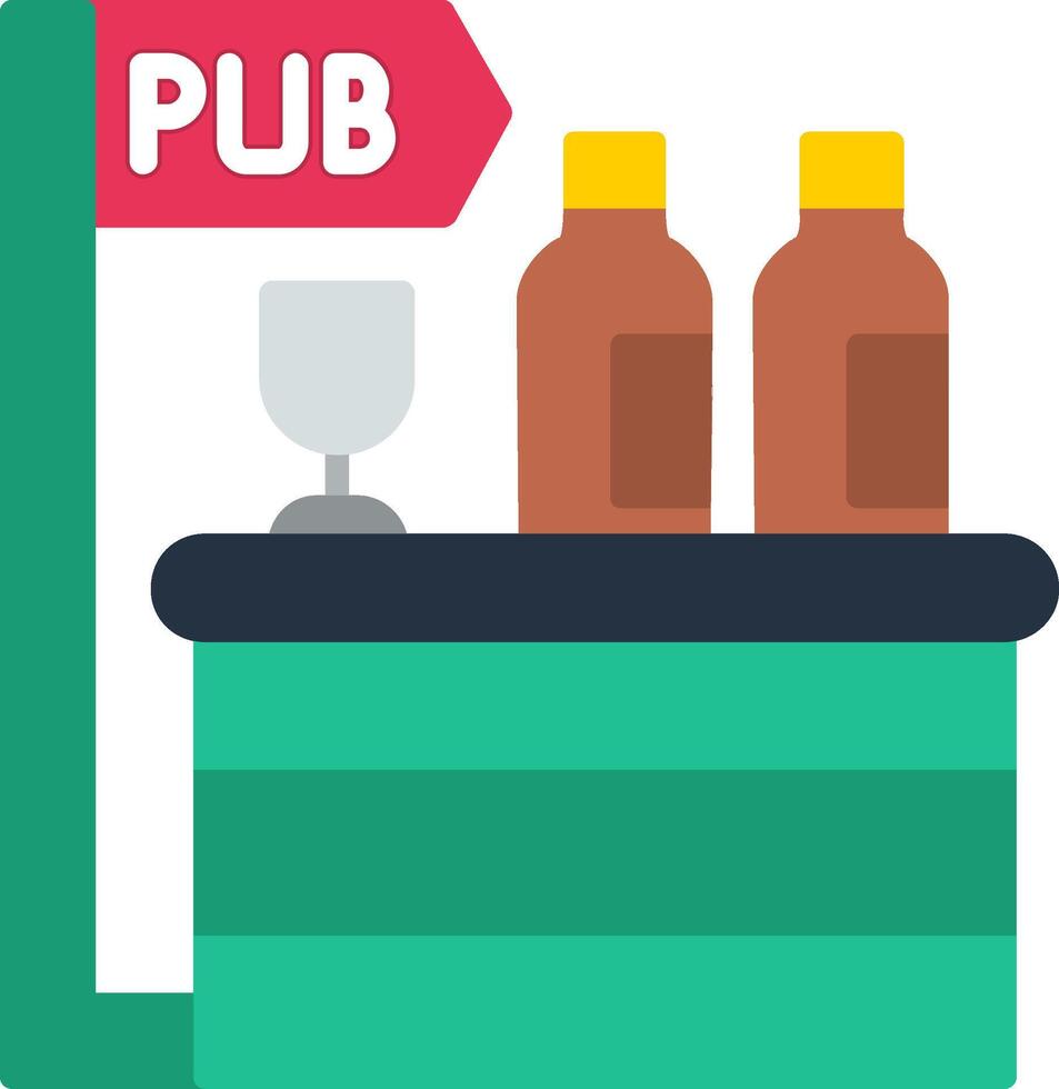 pub plano icono vector