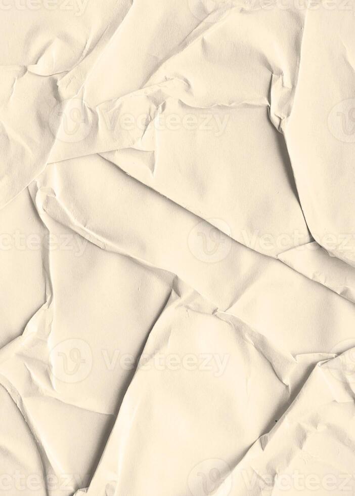 Beige Vertical Crumpled Old Paper Texture Background photo