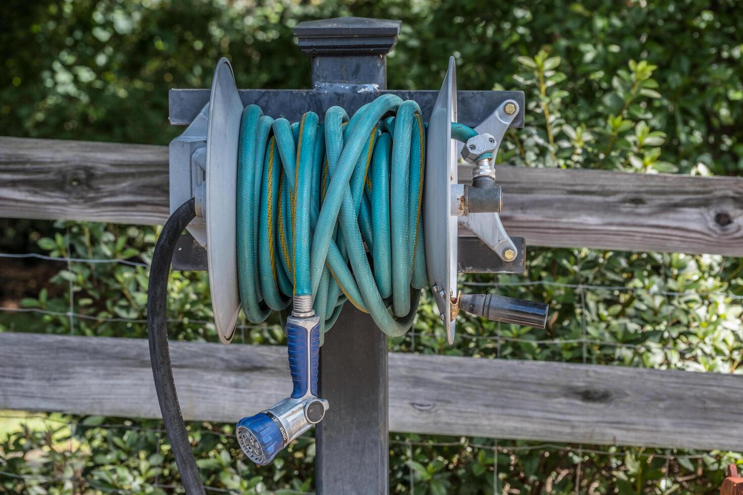 Garden hose coiled up photo