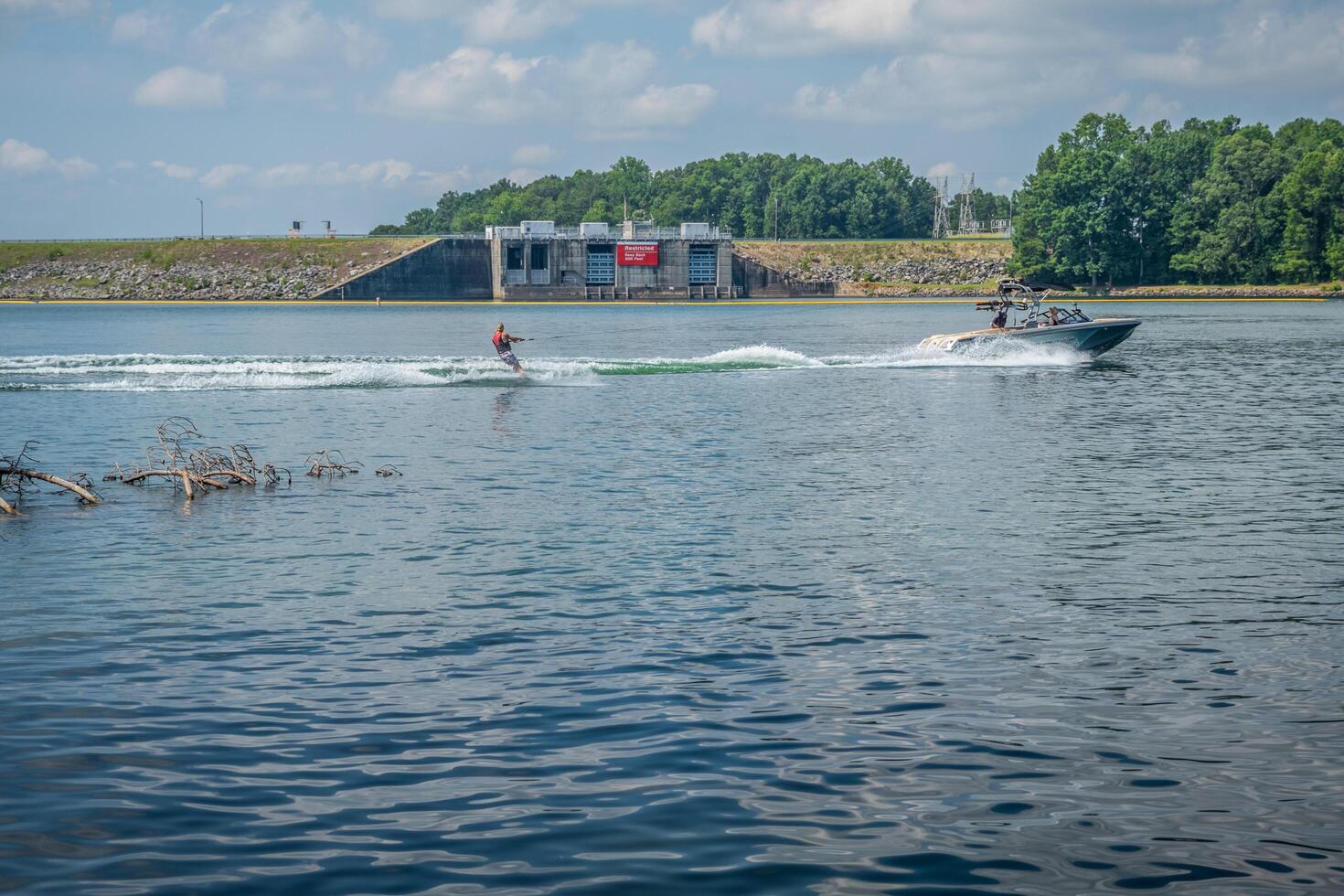 Waterskiing on the lake photo
