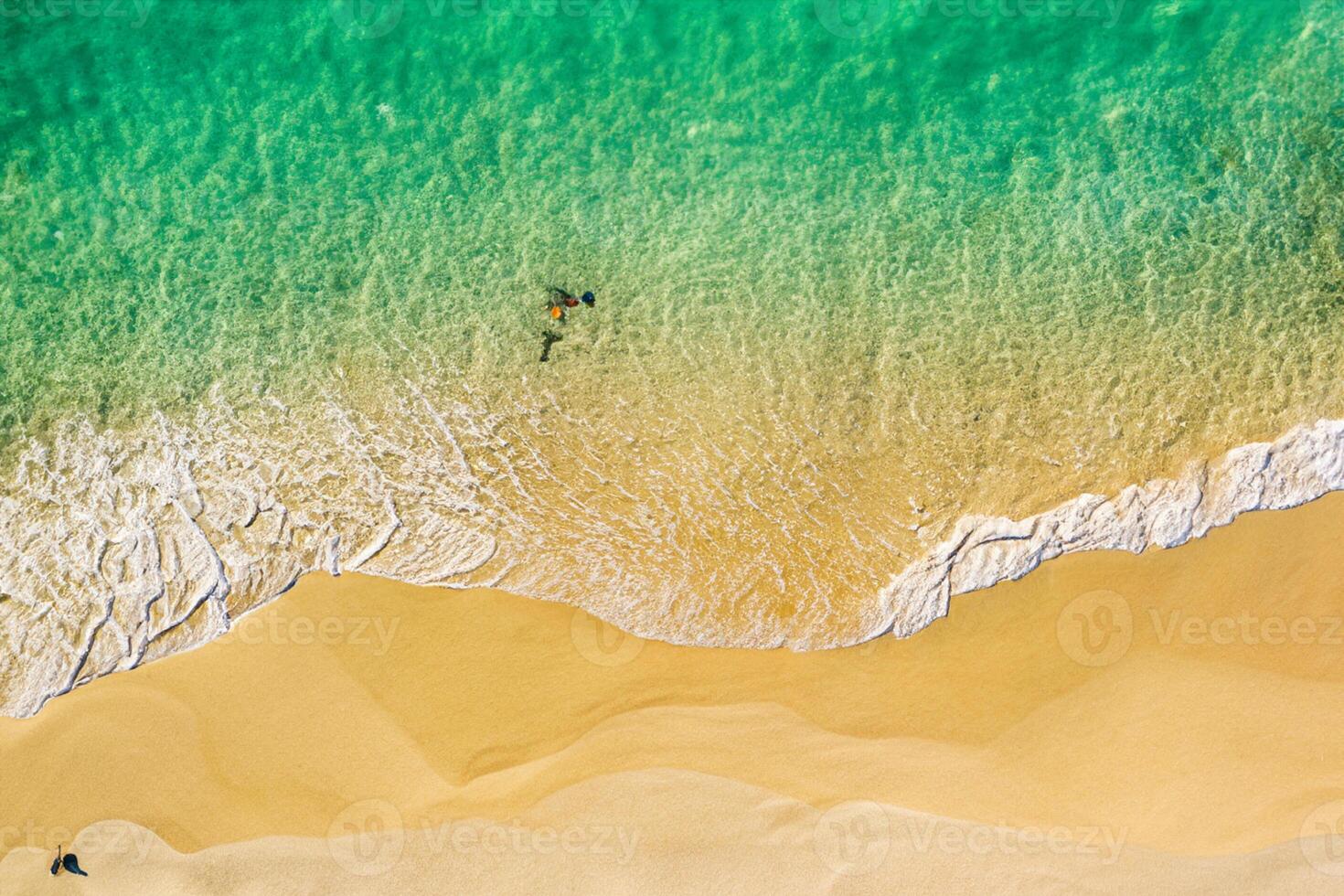 Horizon Haven Aerial Serenity Captures Beautiful Beach Sand from Above, a Tranquil Tapestry of Coastal Beauty photo