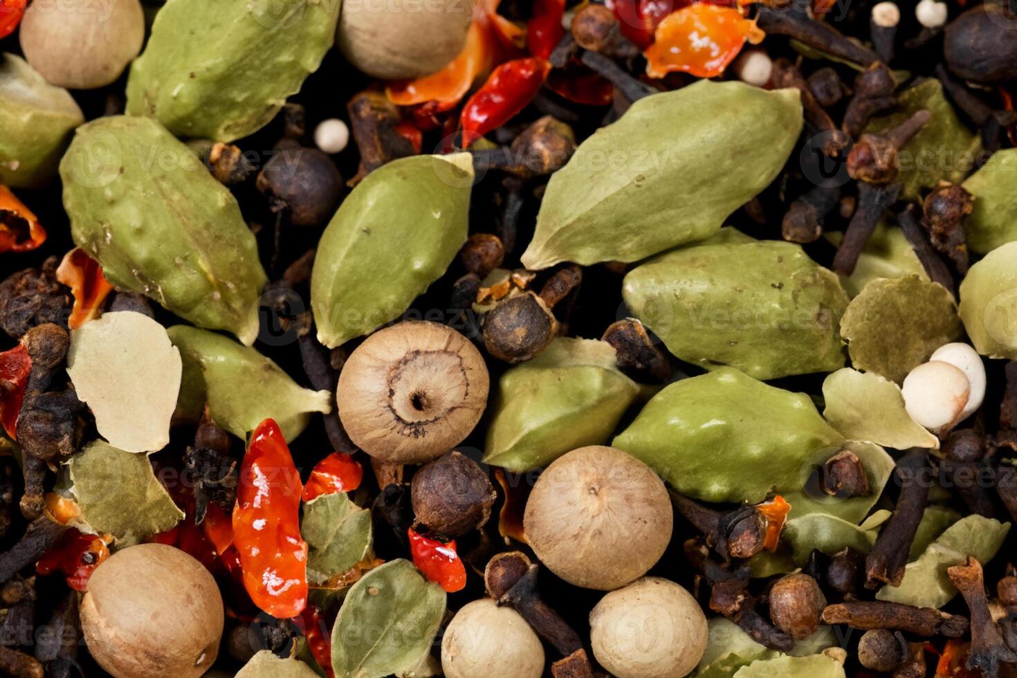 Exploring the Beauty of Macro Spices and Herb Background, A Flavorful Tapestry of Culinary Inspiration photo