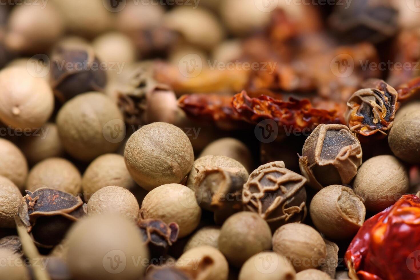 explorador el belleza de macro especias y hierba fondo, un sabroso tapiz de culinario inspiración foto