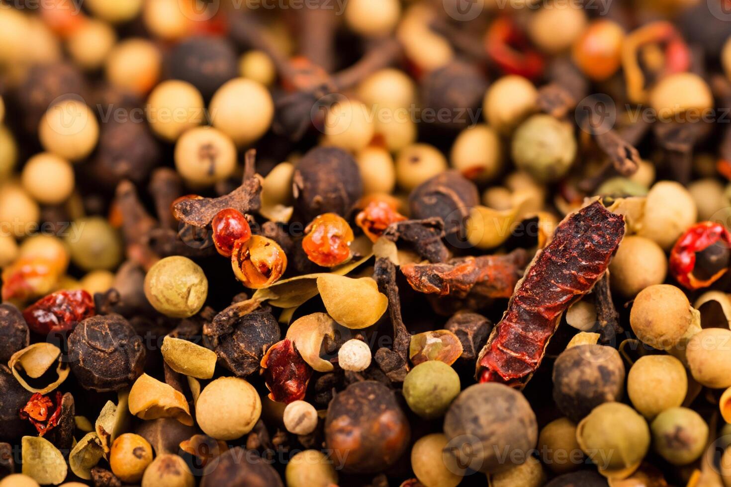 explorador el belleza de macro especias y hierba fondo, un sabroso tapiz de culinario inspiración foto