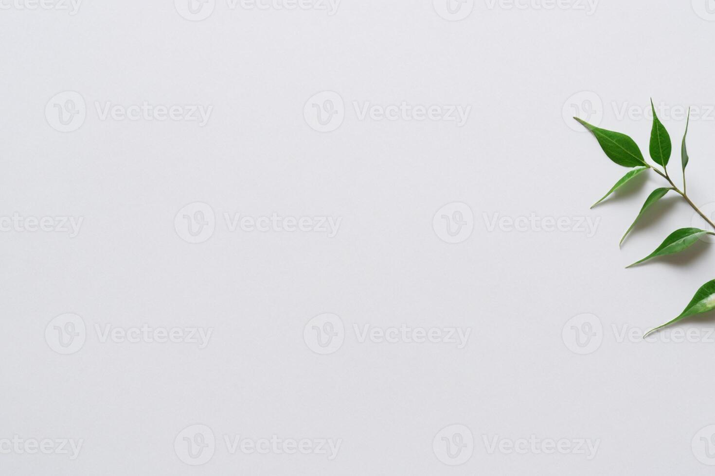 Whimsical Elegance Beautiful Leaves Grace White Paper Mockup, A Serene Fusion of Nature and Simplicity photo