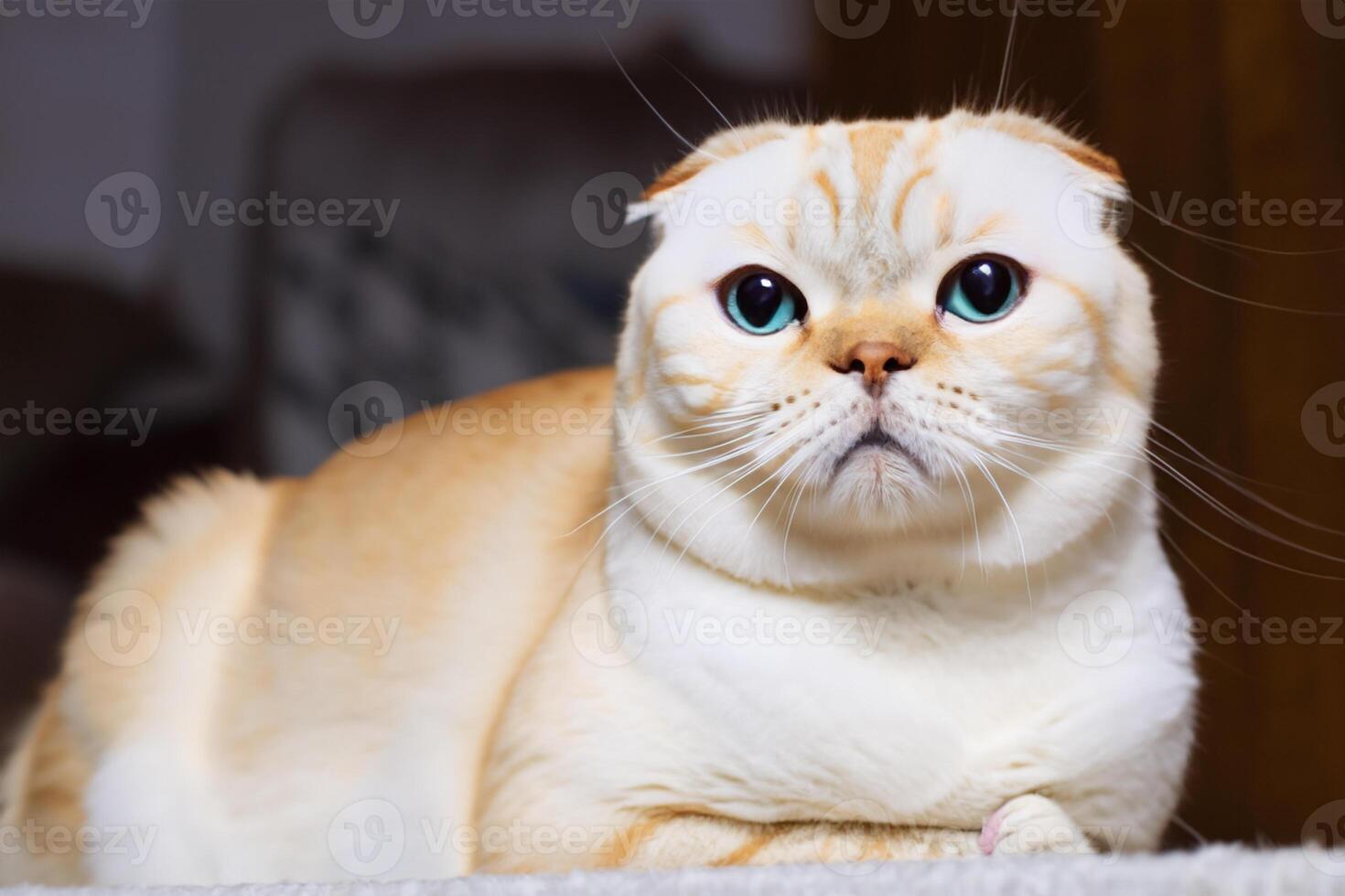 Twin Whiskered Elegance Capturing the Beauty of Beautiful Twin Whiskered Scottish Fold Expression, A Portrait of Feline Grace and Charm photo