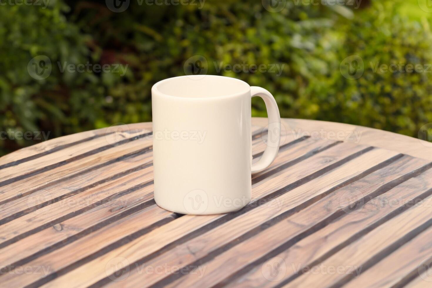 Capturing the Beauty of a White Mockup Mug, a Blank Canvas Ready for Personalization and Creativity photo