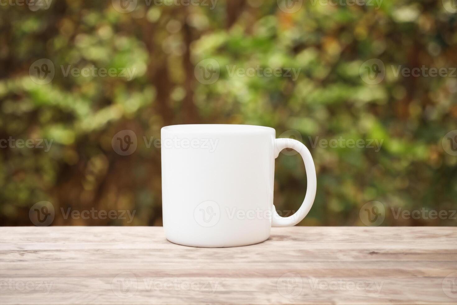 Capturing the Beauty of a White Mockup Mug, a Blank Canvas Ready for Personalization and Creativity photo
