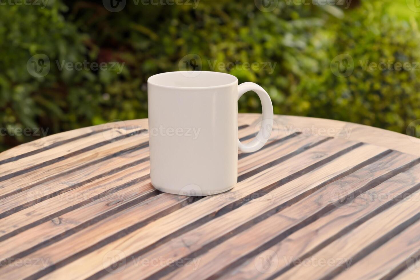 Capturing the Beauty of a White Mockup Mug, a Blank Canvas Ready for Personalization and Creativity photo